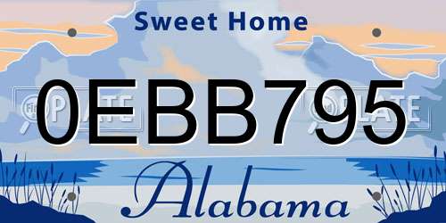 0EBB795 Alabama License Plate