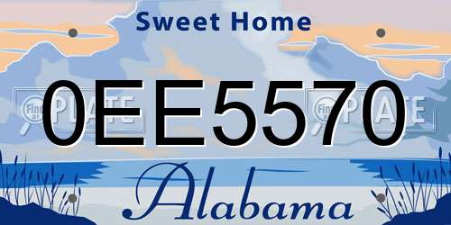 0EE5570 Alabama License Plate