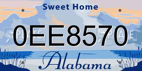 0EE8570 Alabama License Plate