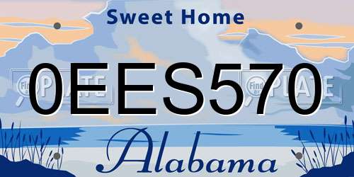 0EES570 Alabama License Plate