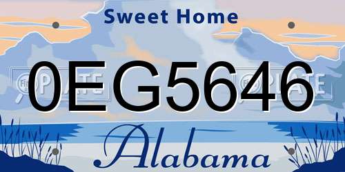 0EG5646 Alabama License Plate