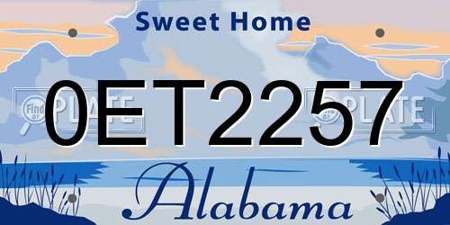0ET2257 Alabama License Plate