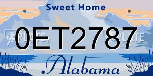 0ET2787 Alabama License Plate