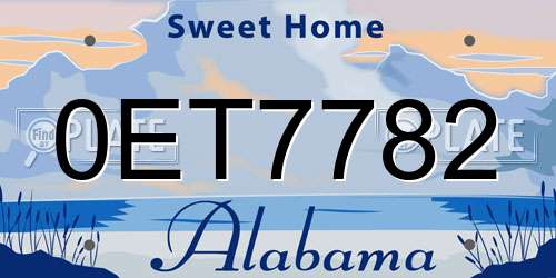 0ET7782 Alabama License Plate