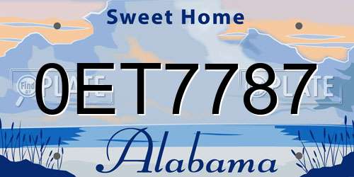 0ET7787 Alabama License Plate