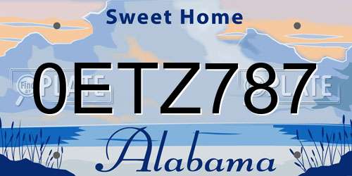 0ETZ787 Alabama License Plate
