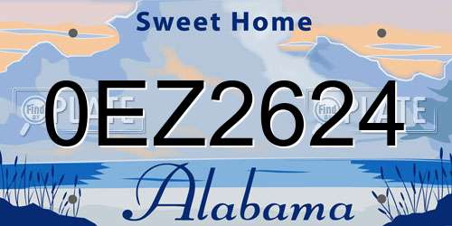 0EZ2624 Alabama License Plate
