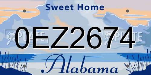 0EZ2674 Alabama License Plate