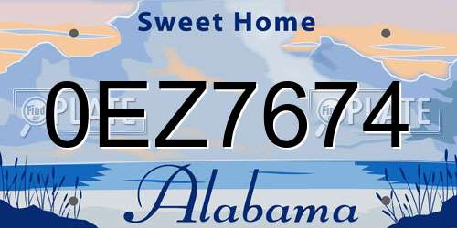 0EZ7674 Alabama License Plate