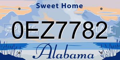 0EZ7782 Alabama License Plate
