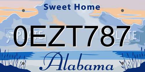 0EZT787 Alabama License Plate