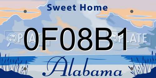 0F08B1 Alabama License Plate