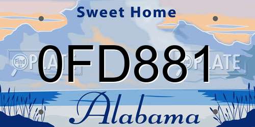 0FD881 Alabama License Plate