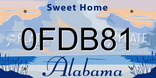0FDB81 Alabama License Plate