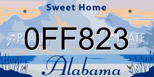 0FF823 Alabama License Plate