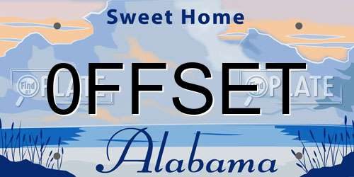 0FFSET Alabama License Plate