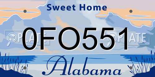 0FO551 Alabama License Plate