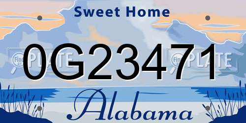 0G23471 Alabama License Plate