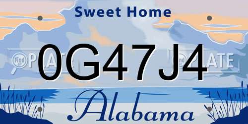 0G47J4 Alabama License Plate