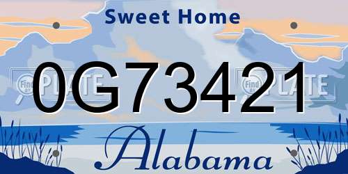 0G73421 Alabama License Plate