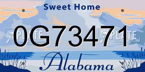0G73471 Alabama License Plate
