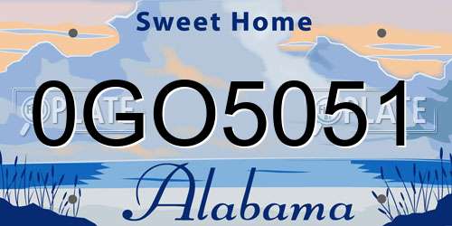 0GO5051 Alabama License Plate