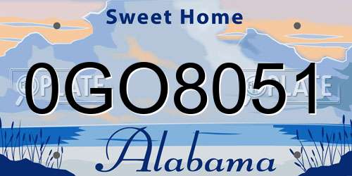 0GO8051 Alabama License Plate