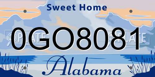 0GO8081 Alabama License Plate