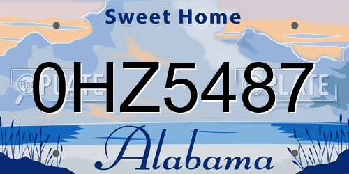 0HZ5487 Alabama License Plate