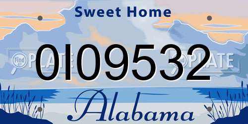 0I09532 Alabama License Plate