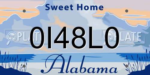 0I48L0 Alabama License Plate