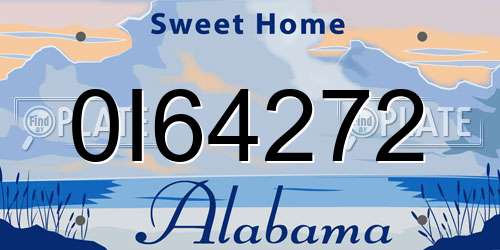 0I64272 Alabama License Plate
