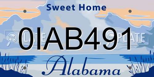 0IAB491 Alabama License Plate