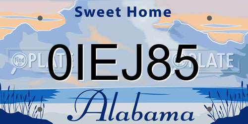 0IEJ85 Alabama License Plate