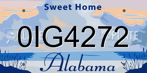 0IG4272 Alabama License Plate