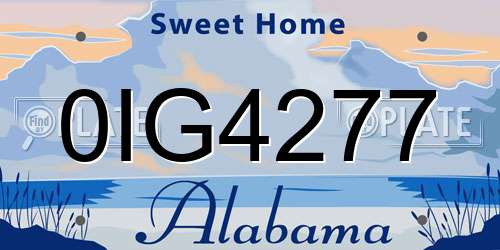 0IG4277 Alabama License Plate