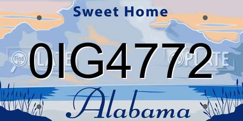 0IG4772 Alabama License Plate