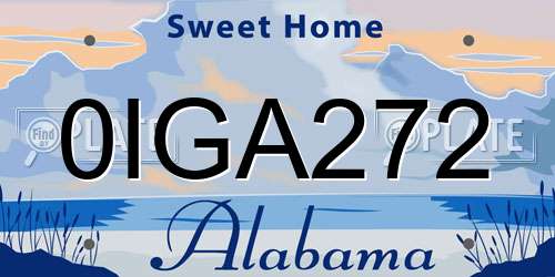 0IGA272 Alabama License Plate