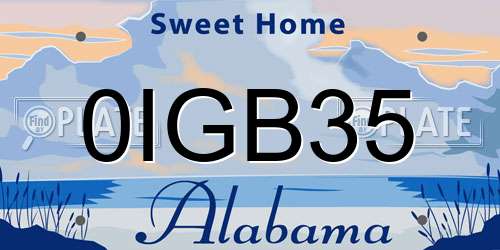 0IGB35 Alabama License Plate