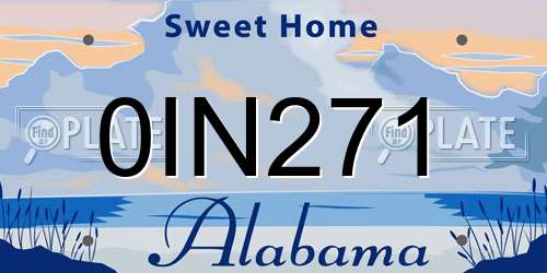 0IN271 Alabama License Plate