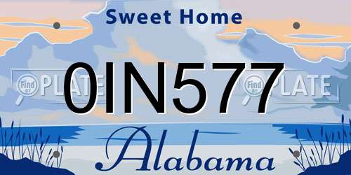 0IN577 Alabama License Plate