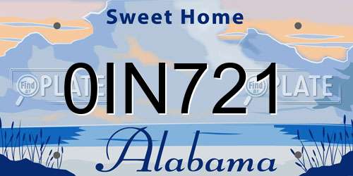 0IN721 Alabama License Plate