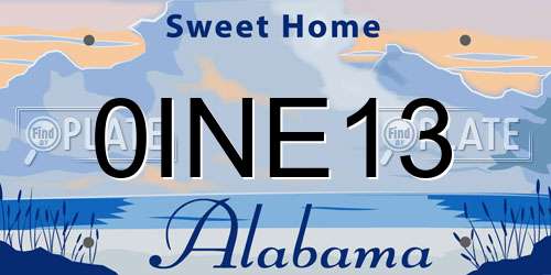 0INE13 Alabama License Plate
