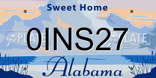 0INS27 Alabama License Plate