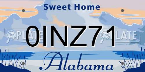 0INZ71 Alabama License Plate
