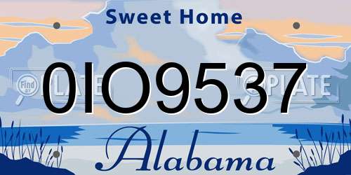 0IO9537 Alabama License Plate
