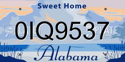 0IQ9537 Alabama License Plate