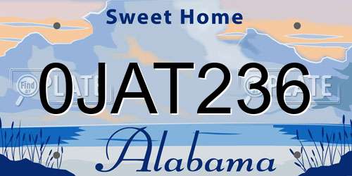 0JAT236 Alabama License Plate