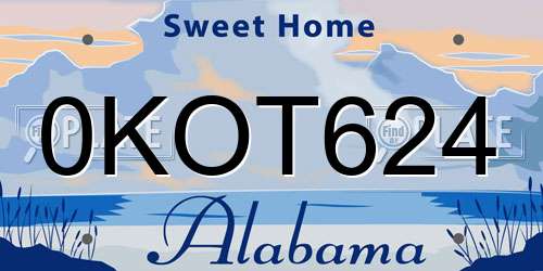 0KOT624 Alabama License Plate