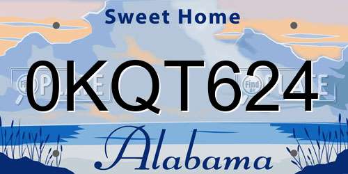 0KQT624 Alabama License Plate